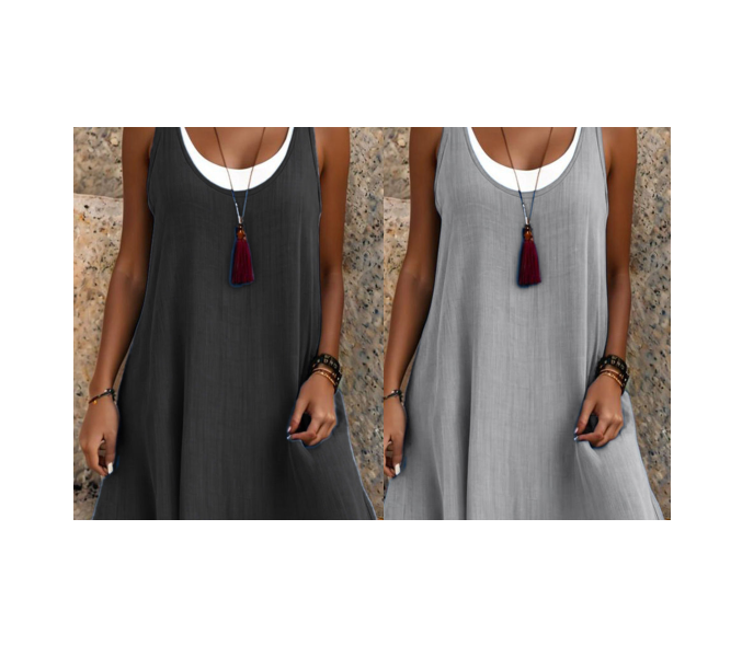 Vestido veraniego de capas sin tirantes