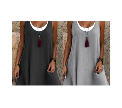 Vestido veraniego de capas sin tirantes