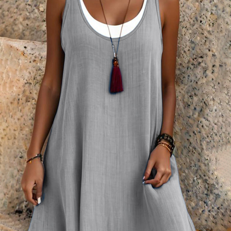 Vestido veraniego de capas sin tirantes