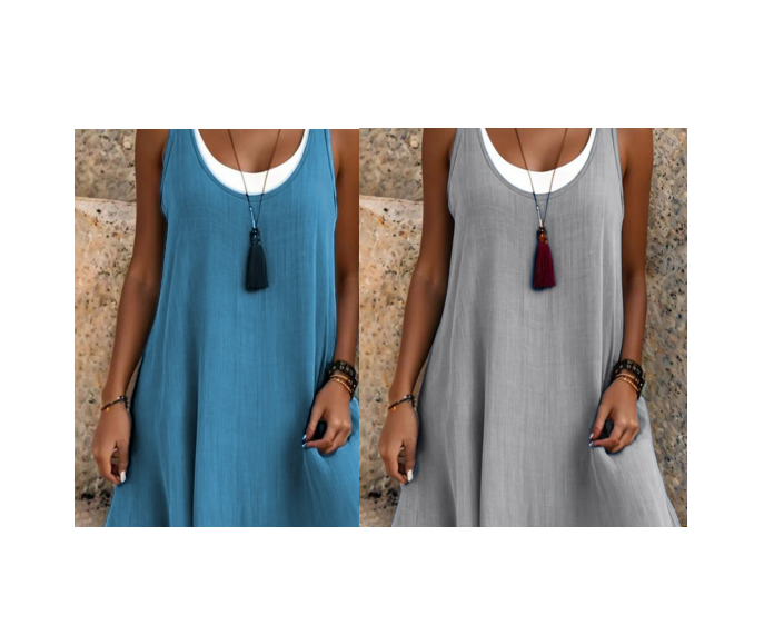 Vestido veraniego de capas sin tirantes