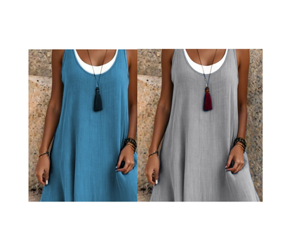 Vestido veraniego de capas sin tirantes