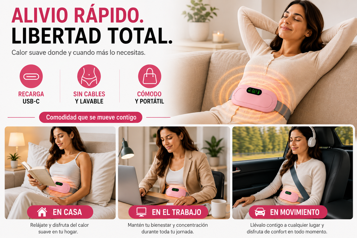 💝 ¡El regalo perfecto para ella! Cinturón de masaje y calor para el ciclo menstrual