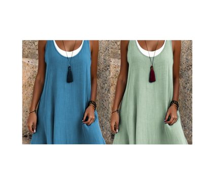 Vestido veraniego de capas sin tirantes