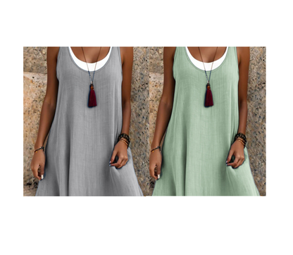 Vestido veraniego de capas sin tirantes
