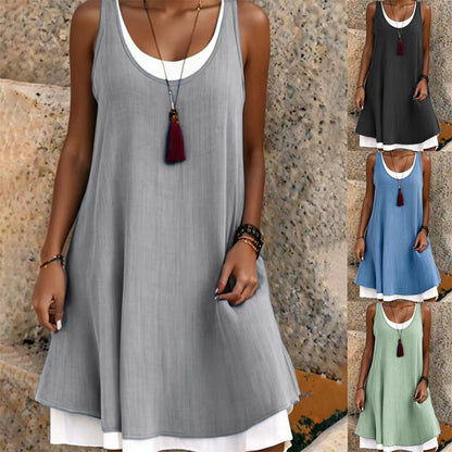 Vestido veraniego de capas sin tirantes