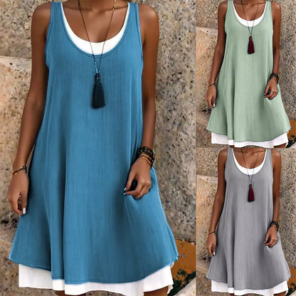 Vestido veraniego de capas sin tirantes