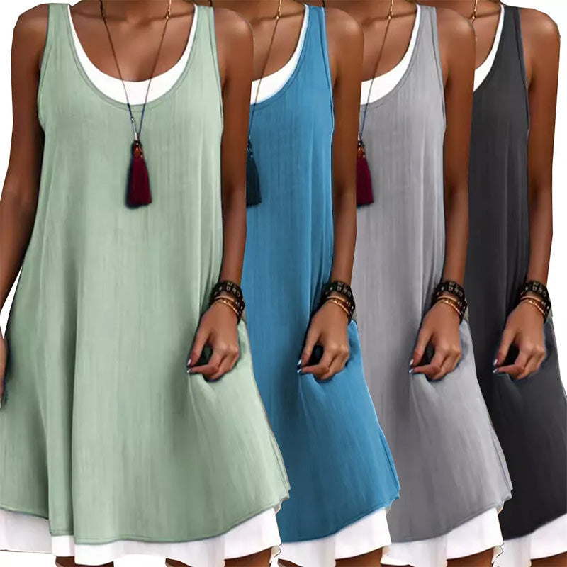 Vestido veraniego de capas sin tirantes